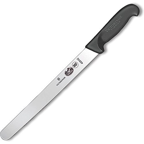 Victorinox Fibrox Schinkenmesser, Swiss Made, 25cm runde Klinge, Rutschfester Griff, rostfrei, Edelstahl,