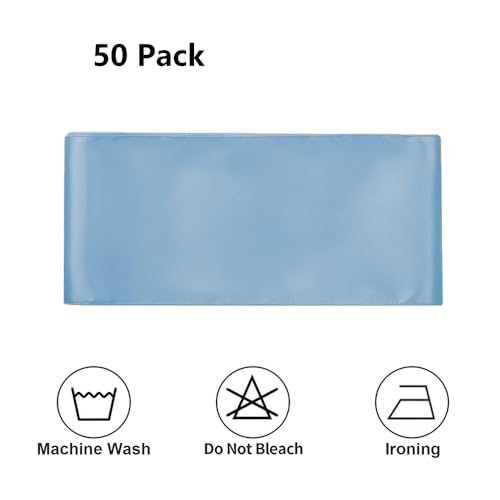 image for MAGTOWNE Satin Dusty Blue Chair Sashes 50 Pack, Dusty Blue Chairs Bows