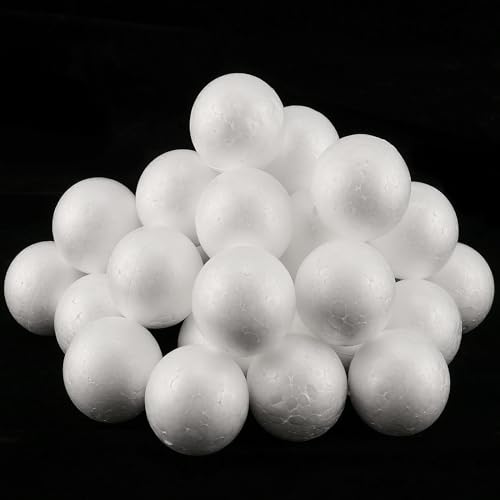 ZOENHOU Lot de 50 Boules en Polystyrène Blanc, 5 cm / 50 mm, en Mousse de Bricolage, Rondes, pour Travaux Manuels, Modélisation Artistique, Artisanat,...