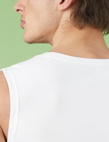 Image of Amazon Brand - Symbol Men's Polyester Color Block Active Regular Fit Sports | Round Neck | Sleeveless T-Shirt