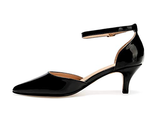 ComeShun Women Low Block Heels Mules Open Toe Ankle Strap Sandals Two Braided Band Square Toe Pumps - Image 4