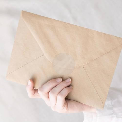 True-Ally 500 pcs Crystal Clear Transparent 1,5 inch / 38mm Diameter Round Stickers, Envelope Tab Sealer Package Round Clear Seal Labels Self Adhesive Stickers (1.5 Inch/38mm (500 Stickers))