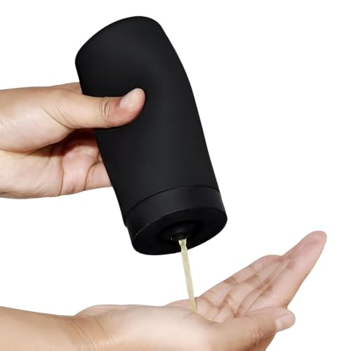 Portable 240ml Silicone Lotion Bottle - Convenient for Shampoo, Body Wash, and Cosmetics Anytime, Anywhere (Black)