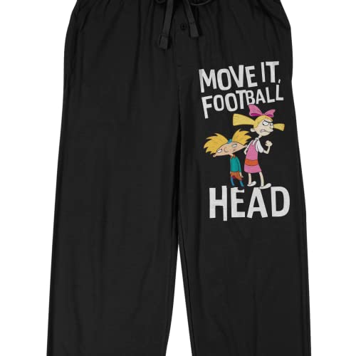 Hey Arnold Move It Football Head Men's Black Sleep Pajama Pants2