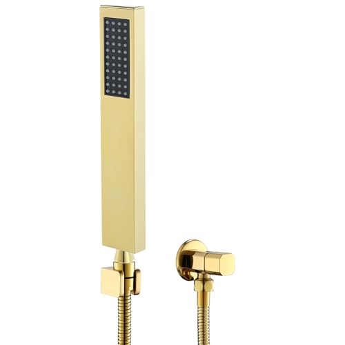 Douchette à main murale dorée ensemble de douche en laiton avec valve d'angle - 2