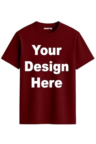 Image of Amazon Brand - Anarva Customized Tshirt for Men & Women Cotton T-Shirt - Personalised with Your Own Design, Logo, or Text