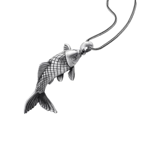 Silver Koi Fish Necklace, Japanese Fish Pendant, Sea Animal Chain, Tiny Charm Necklace, Gift For Fish Lovers2