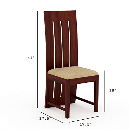 Image of Krishna Wood Decor Wooden Solid Sheesham Wood Dining Table 4 Seater Dining Table with Chair| Dining Table Set | Dining Room Furniture | Four Seater Dining Set | 4 Seater | Mahogany Finish