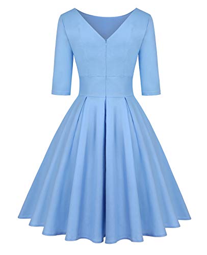 Image of MINTLIMIT Women's 1950s Retro Vintage Cocktail Party 3 /4 Sleeve Swing Dress