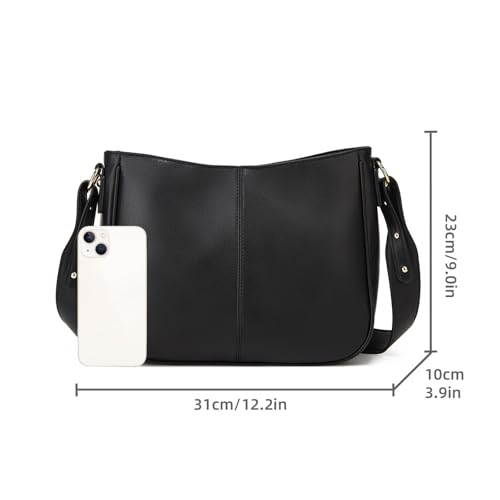 GOIACII Shoulder Bags for Women Trendy Hobo Handbags with Wide Shoulder Strap Vegan Leather3