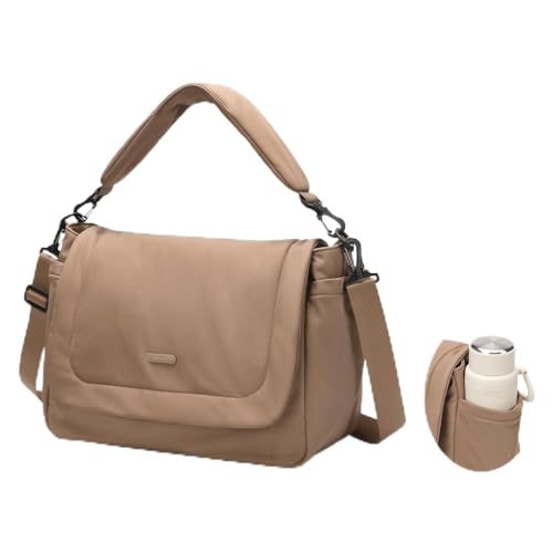 GOLF QUALITY Bolsa Maternal 22L Multifuncional, Gran Capacidad Bolso Pañalero Resistente con Bolsillo Aislante, Ligera y Versátil para Madres, Viajes y Uso Diario,Marrón champán