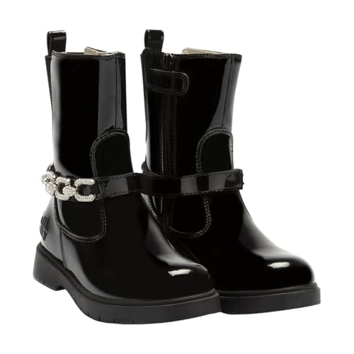 Image of Lelli Kelly LK3719 (DB01) Marion Mid Black Patent Leather Long Ankle Boots (11)