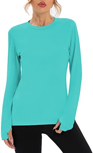 Durio Rash Guard for Women UPF 50 Rash Guard Long Sleeve Swim Shirt Quick Dry Sun Shirt UV Protection Clothing Women Blue Medium