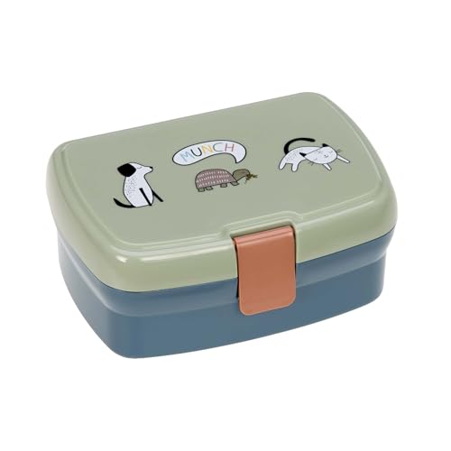 LÄSSIG Kinder Lunchbox Brotdose mit herausnehmbarer Unterteilung, BPA-frei/Happy Prints, Blau LÄSSIG Kinder Lunchbox Brotdose mit herausnehmbarer Unterteilung, BPA-frei/Happy Prints, Blau