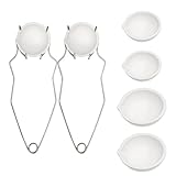 Melting Metal Crucible Kit 8-Piece with 2 Tongs,4x2oz & 2x5oz Refractory Bowls - Quartz Gold/Silver Crucibles for Smelting,Alchemy,Jewelry Casting (High-Temperature Resistance)