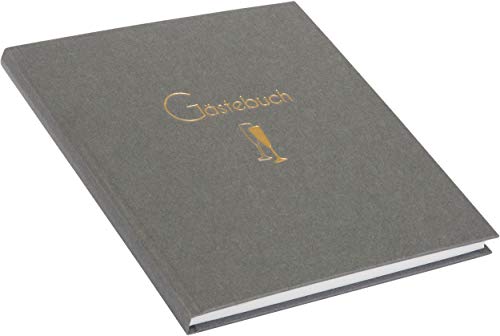 goldbuch Cheers Gästebuch, Fotogästebuch mit 100 weiße Seiten, Papier 170 g / m2, Einband aus strukturiertem Buchbindepapier mit Prägung, Fotobuch, Papier, ca. 23,5 x 24,5 x 2 cm