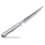 藤次郎 ペティナイフ 120mm 日本製 コバルト合金鋼 両刃 果物や野菜の皮を剝いたり飾り切りに最適 肉や魚の調理にも使える万能包丁 柄は握りやすいトルネード模様 オールステンレス TOJIRO PRO SERVICE en SALLE DP霞流し鋼割込 FD-702