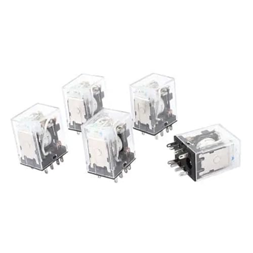 Relé de potencia HH52PL DC 220V de 8 pines DPDT con indicador LED verde pack de 5 unidades