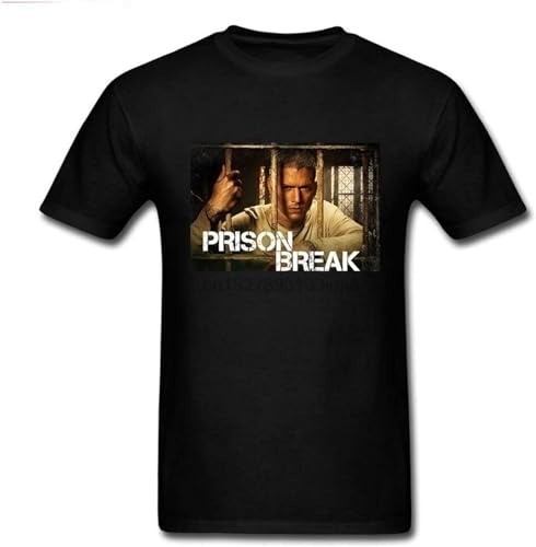 Bild: Men Full Customized Michael Scofield T Shirt Prison Break Theme Shirts Team Gift Tee Short-Sleeve Top Tee T-Shirts Black L f�r 16,59 EUR (-38%) statt 28,99 EUR bei amazon.de