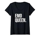Photo Gallery donna emo queen musica concerto social media scherzo divertente millennial maglietta con collo a v Photo Gallery donna emo queen musica concerto social media scherzo divertente millennial maglietta con collo a v