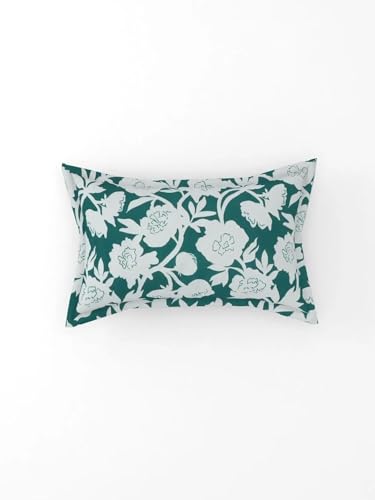 Image of 300 TC Cotton Feel Glace Cotton Elastic Fitted Bedsheet for King Size Double Bed | Fits up to 8 Inch Mattress | Printed Bedsheet with 2 Pillow Covers (Flower, Double Size - 72 inchx72 inch)