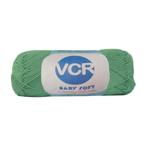 Image of VCR 4Ply Green Yarn, 100 Grams Hank, 320 Meters Length, Cotton Combed Ball for Crochet and Knitting, Soft Crosia Threads, Pack of 1 Yarn, Suitable for DIY Crafts
