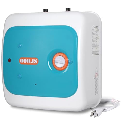 110V-120V 1440-1500W Instant Electric Hot Water Heater Under Kitchen Small Tank 4.0 Gallon,Rv Trailer Instant Fiberglass Point-of-Use,Food Truck 2 PCs 16” Long 1/2”FIP Stainless Steel Water Hose 15L
