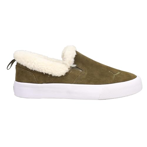 PUMA Womens Bari Comfort Shearling Slip On Sneakers Shoes Casual - Green