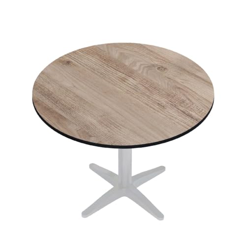 GGMMÖBEL COMPACT | Esstisch HPL Tischplatte | Ø58 cm | Rustikal Eiche | Perfekt für klappbare Gartentisch, Esstisch | Outdoor | Restaurant, Cafe, Bar