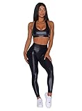 Bombshell Sportswear High Waist Gloss Legging (as1, Alpha, s, Regular, Regular, Black)