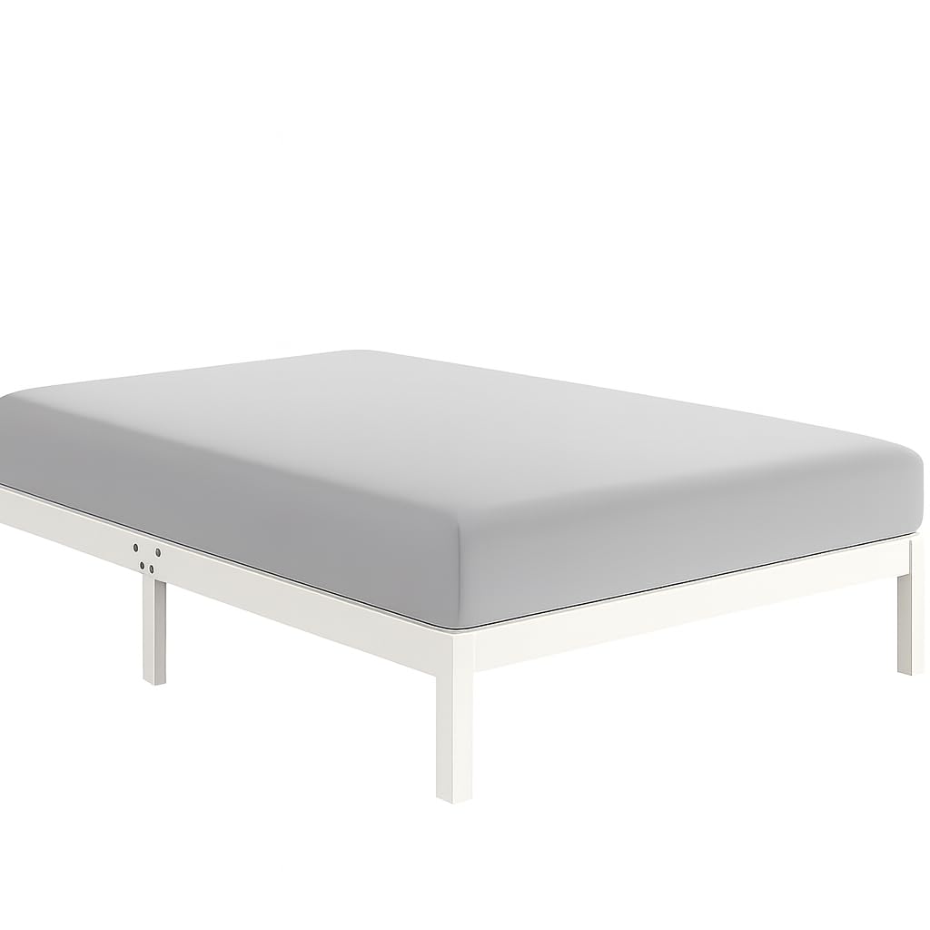 AIMANE Fitted Sheet Easy Care Wrinkle Resistant Single (90 × 190 cm) Light Grey Ultra Soft Luxury Microfiber