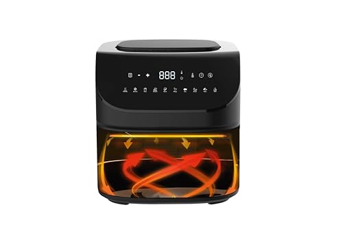 LITTLE BALANCE 8704 Crousty Light XL, Fritteuse ohne Öl, Air Fryer, 10 voreingestellte Programme, 7 Liter für 6 Personen, 1600 W, Schwarz – Bild 4