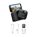 Insta360 GO Ultra Negro Medianoche - Peque�a c�mara 4K Manos Libres, Ligera y Portable, Excelencia con Poca luz, Montaje polivalente, FlowState, 200 min de bater�a, Impermeable 10 Metros, Bici