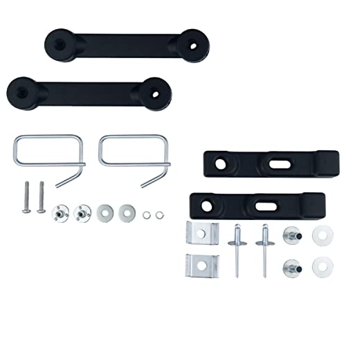 AMTHKNO M72426 Rubber Hopper Latch Strap and M67099 M67099B Bagger Chute Strap W/Hardware Kit for John Deere D100 E100 F910 G100 L100 X125 Z245 and More.