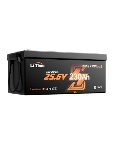 Image of LiTime 24V 230Ah Bluetooth Self Heating LiFePO4 Lithium Battery, Low-temp Cutoff Protection, 4000+ Deep Cycle for Off-Grid RV Marine Home Energy Storage