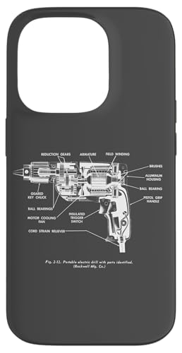 Vintage Portable Electric Drill Blueprint Diagram Graphic �X�}�z�P�[�X iPhone 14 Pro �p
