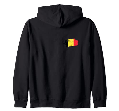Flag Belgium Zip Hoodie, Black, S