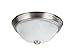 Aspen Creative 63013-1 Two-Light Flush Mount In Brushed Nickel with White Alabaster Glass Shade,11" DIAMETER