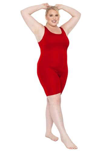 Image of STRETCH IS COMFORT Womens Plus Size Tank Unitard Athletic Rompers For Women