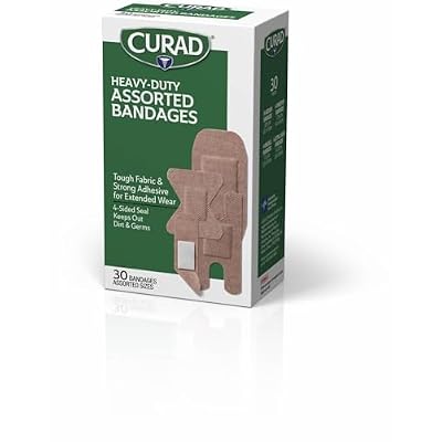 Curad Extra-Long Heavy-Duty Bandages, Assorted Sizes, 30 Count, 1 Box