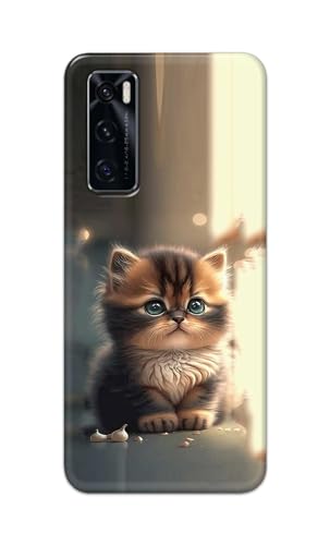 Image of PRINTFIDAA Plastic Printed Hard Back Cover Case For Vivo V20 Se Back Cover (Cute Cat) -112, Multi