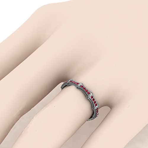 Anillo de plata 925 con piedra preciosa ajustable y estilo bambú rizado para mujer 2