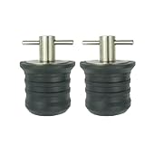 Narcilors 2 Pcs 32mm Suitable for 1.25 Inch T - Handle Boat Drain Plugs, Rubber Plugs for Boats, Yachts, Kayaks, Stainless Steel/Brass Handle Marine Twist Plug Accessories