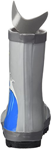 Shark Natural Rubber Grey Rain Boots w/Fun Shark Tail Pull On Heel Tab3