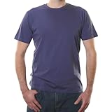 Organic Signatures Crewneck 100% Certified Organic Cotton, Soft Shirts for Men (Large, Blue)