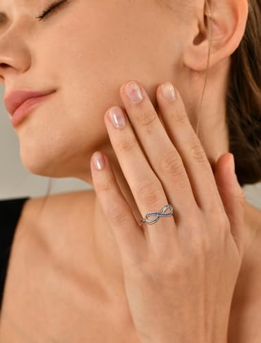 YL Infinity Rings 925 Sterling Silver Engagement Ring Birthstone Anniversary Jewelry for Women3