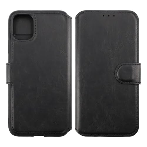Rvelon Hulle for iPhone 11 – Funda tipo cartera, antigolpes, cierre magnético, diseño delgado, protección integral, color negro
