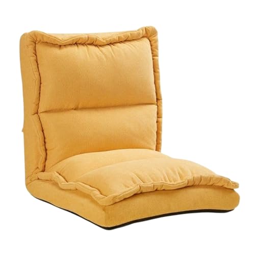 CFY652 Salón Sofá Perezoso, Dormitorio, balcón, apartamento pequeño, Silla con Respaldo Individual, Tatami Ajustable Sofá(Yellow)