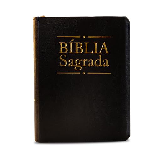 Biblia sagrada dourada preta: