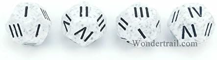 Wondertrail WCXXS1487E4 Arctic Camo Speckled with Black Roman Numeral D12 (I-IV 3 Times D4) Aprox 16mm (5/8in) Pack of 4
